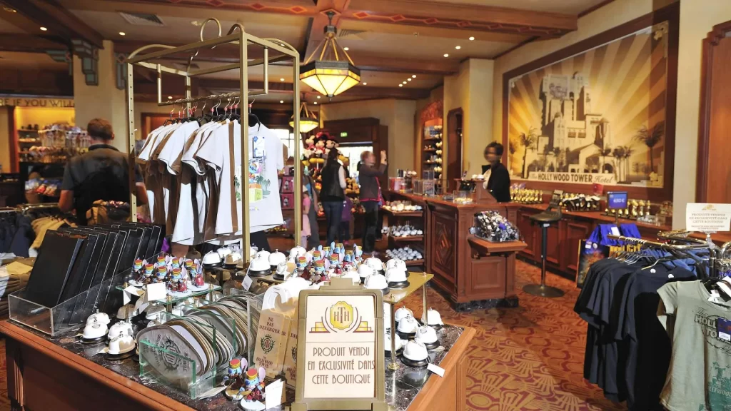 Disneyland Paris Tower Hotel Gifts presents an array of themed souvenirs and gifts inspired by the iconic Tower of Terror attraction.