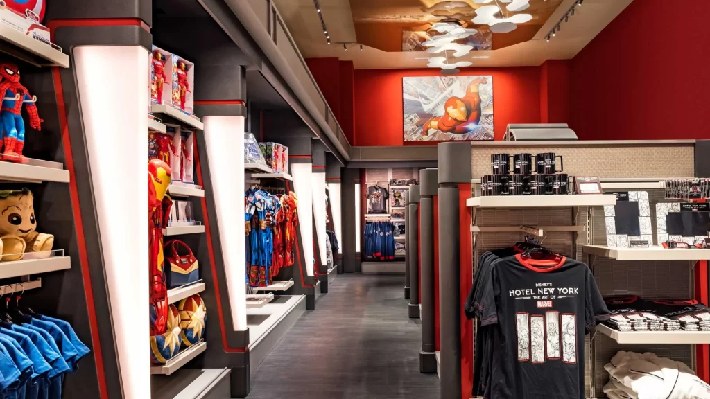 Disneyland Paris New York Boutique showcases a variety of New York-themed souvenirs and gifts