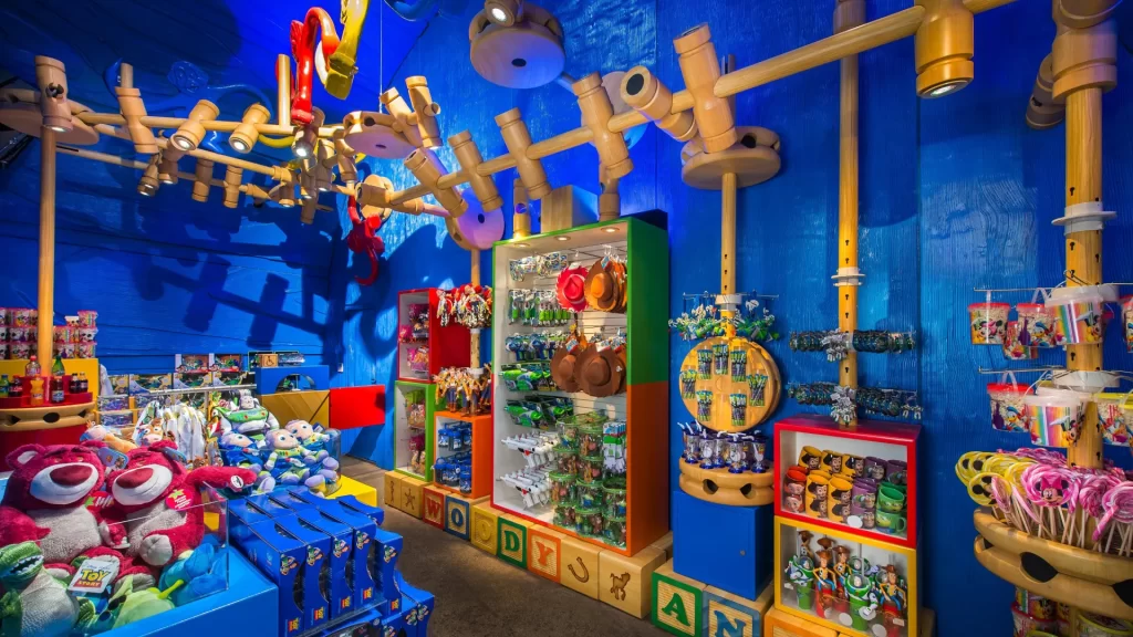 Disneyland Paris Toy Story Playland Boutique provides a fun selection of Toy Story-themed toys