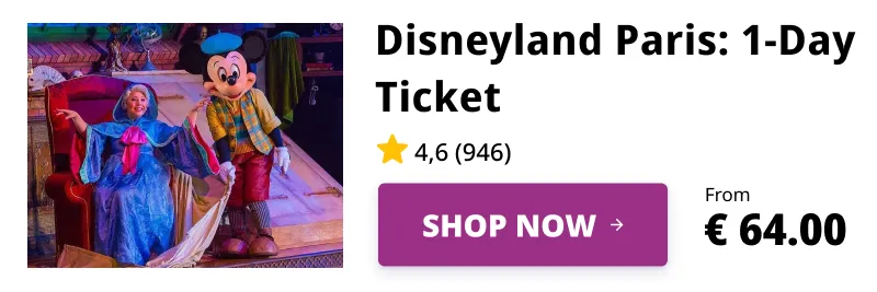 Disneyland Paris Admission Ticket for 1 Day at Walt Disney Studios Park
