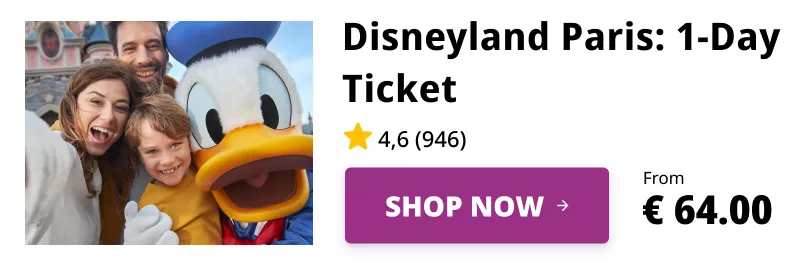 Disneyland Paris Admission Ticket for 1 Day to Meet Donald Duck with Family