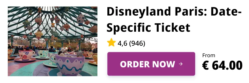 Disneyland Paris Admission Ticket to Ride the Mad Hatter’s Tea Cups