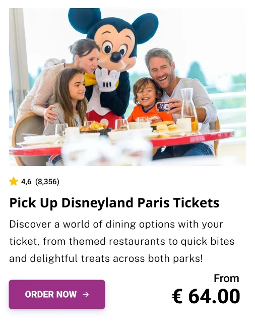 Disneyland Paris Admission Ticket for Dining Experiences with Characters