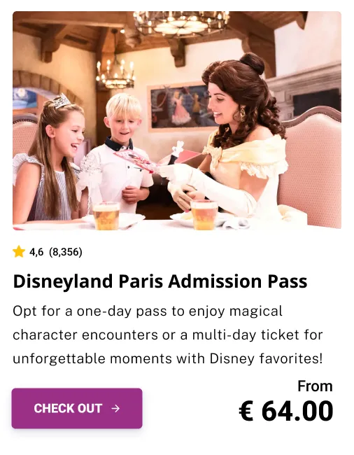 Disneyland Paris Admission Ticket to Meet Princess Belle