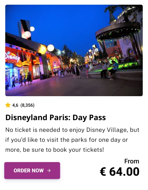 Disneyland Paris Admission Ticket to Parks Excluding Disney Village