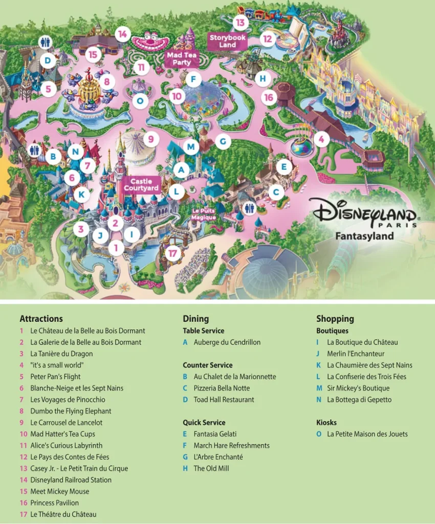 Disneyland Paris Map of Fantasyland