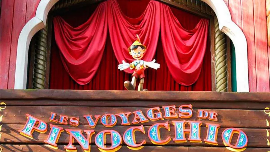 Disneyland Paris Pinocchio welcomes guests on the ride