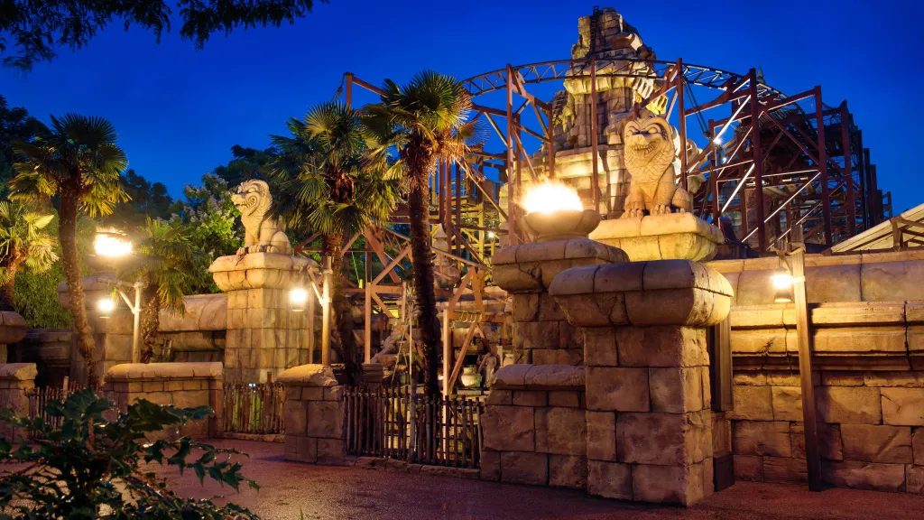 Disneyland Paris Temple of Peril at night