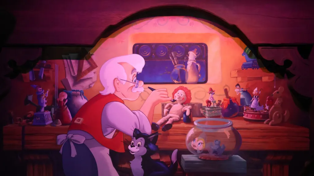 Disneyland Paris Geppetto creates Pinocchio