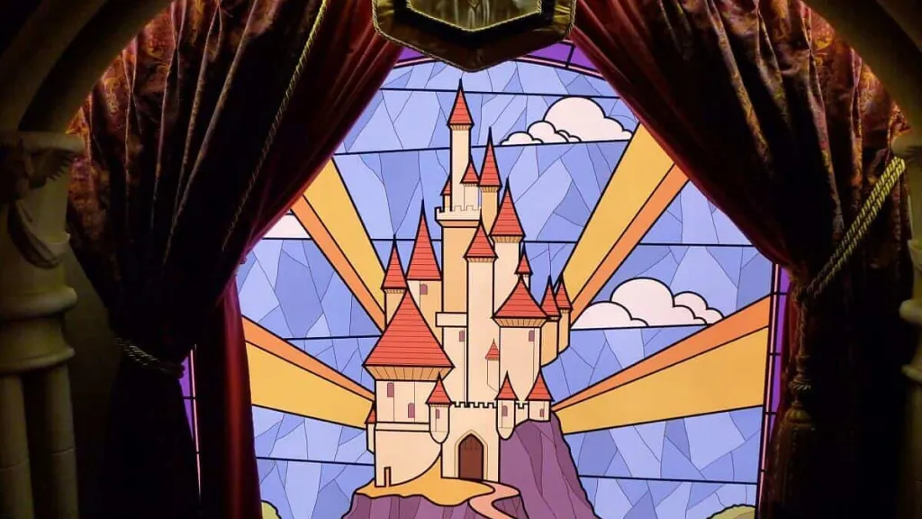 Disneyland Paris Stained glass of Sleeping Beauty Castle